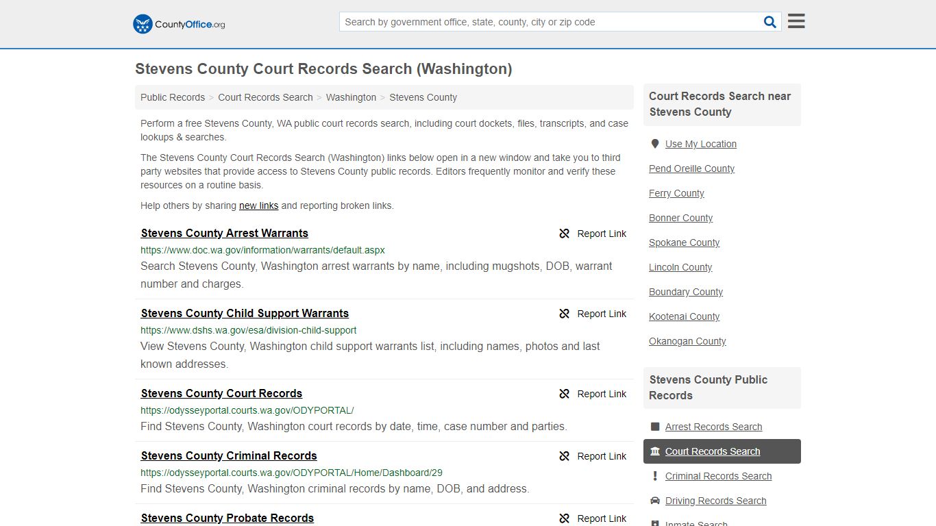 Court Records Search - Stevens County, WA (Adoptions ...